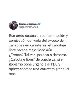 Ignacio Briones Instagram - El reciente paro de camioneros nos ha vuelto a hacer conversar sobre medios alternativos para el transporte de carga en Chile. Uno fundamental, aunque desconocido para muchos, es el cabotaje marítimo. Ya he tuiteado sobre este, pero hoy -a pedido de varios- haremos doble click...