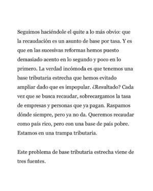Ignacio Briones Instagram - Reforma tributaria y una verdad incómoda:  tenemos una base tributaria estrecha que hemos evitado ampliar dado que es impopular. ¿Resultado? Cada vez que se busca recaudar, sobrecargamos la tasa de quienes ya pagan. 

Es nuestra trampa tributaria. Comparto columna.