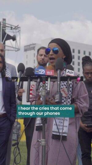 Ilhan Omar Instagram - “As somebody who survived war as a child, I know the pain, the fear, the desperation, the wondering of why nobody cares and why nobody is willing to protect you.” Thank you @ilhanmn for always standing with us in the fight for an arms embargo. #notanotherbomb