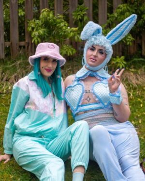 Ilona Verley Instagram - “I stepped into a room of clocks, that all told different times”
🐇🐇🐇🐇
HAPPY EASTER / MY BIRTHDAY!
I’m not into Christianity but I LOVE bunny’s and pastels, so in that sense Easter is my JAM!
🐇🐇🐇🐇
Thank u to my bestie @poutine_queen for shooting this look with me when I was back in Van for the day last week!!!
Final photo of Ashley & I together by @seasonsofeastvan 💕
🐇🐇🐇🐇
Eye look was done with @aboutfacebeauty
Matte fluid eye paints in No Queen Blues & White Noise (mixed and separate) 
I’m so obsessed with how these products set them selves and don’t crack AT ALL, my new fav eye products tbh…
Lips were also done using the new #saturationnation collection from AF (I forgot what colors I mixed for this ooooops) topped with the Fractal loose glitter in Light Theory!
Bunny hood originally from @blimstagram dyed and quilted by me!
Earrings are from @deliriumemporium !
Look was a vintage night gown from @kitsch22vintage that I repurposed into this fun Easter vibe!
🐇🐇🐇🐇
#eastermakeup #aboutface #saturationnation #canadasdragrace #pastelblue #60smakeup #bananalinemakeup #bananaline #bunnyfashion #easter2k22