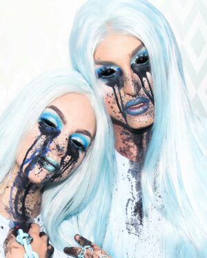 Ilona Verley Instagram - “Don’t you know I’m know good for you?”
🖤🖤🖤🖤
Flash Back Friday to this creepy collab @stjohnnnn & I did back in 2019!
We’ve been trying to get reunited to do something new, fun, fresh and fierce so by putting this out there again I’m tryna foreshadow a future collab with the ICON that is Sam :’))) 
I remember back in the day same would do the entire 30 days of Halloween posts & I was always so gagged… now here I am recycling old shoots tryna serve even an ounce of Halloween… Her work ethic didn’t rub off on me to say the least LOLOL 
🖤🖤🖤🖤
Hair is @ardawigscanada
Photo by @alyshasisland
🖤🖤🖤🖤
#tearmakeup #drippingmakeup #halloweenmakeup #bluehair #bluelipstick #drag #ardawigscanada #ardastyle