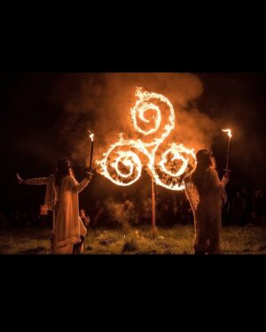 Imelda May Instagram - Beannactaí na Bealtaine!
Bealtaine Blessings! 
This is one of the most important times of our year 
and we’ve been celebrating this ancient 
Celtic pagan festival for thousands of years. 
It’s the end of winters challenges and darkness 
and a step into abundance, bounty and light.
It marks the halfway point between 
Spring Equinox and Summer Solstice 
It’s a festival of life, growth, rebirth, 
of fertile land, warmth of the sun 
and is celebrated with a festival of Fire.
Fires were and are lit and danced around 
at Uisneach the spiritual centre of Ireland,
the birthplace of Goddess Erú 
who Ireland/Eire is named after. 
I wish you abundant blessings at this special time.

Photo from @hill_of_uisneach