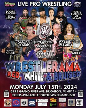 Insane Clown Posse Instagram - Tonight’s the night!!! Be there!! Witness the legendary Violent J as he is set to appear and make his @combat1official debut. Not only has he changed the world with his music, but he has also made stellar contributions to the wrestling business for nearly 30 years!!! Check out this really well done documentary on him: https://youtu.be/7nYeWpMfaig?si=Icz1HVQwXvyCevY2  Also set to appear: 4x Stalnley cup champion Darren McCarty The Atrocity Krule Crash Division Champion Damian Fenrir  Women of Combat champion Miley And many more!!!!! Get your tickets now and we’ll see you tomorrrow. WE ARE 1!!!!