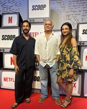 Ira Dubey Instagram - SCOOP premiere last night! With the bossman @hansalmehta and the Jessica to my Oscar, my love @iradubey 

#Scoop streams on @netflix_in tomorrow!

Wearing @deetahome (loooove it)

Ira is wearing : @deme_love_
HMU : @vanity_rose_india
