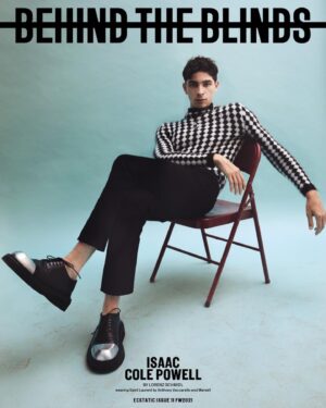 Isaac Powell Instagram - @behindtheblinds 
Photo: @lorenzschmidl 
Fashion: @aryehlappin 
Hair: @erinpiperherschleb 
Makeup: @yui_i