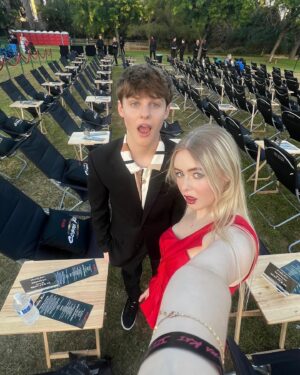 Isabella Crovetti Instagram - Cobra Kai Premiere❤️with the brother @cameroncrovetti - big congrats to everyone @cobrakaiseries @netflix #cobrakai #cobrakaiseries #premiere #redcarpet #red #reddress #siblings #style #fashion #photography #tvshow