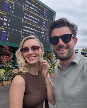 Jack Whitehall Instagram - Had a wonderful day out at @wimbledon the home of tennis! Watched an epic game between Tiafoe and Alcaraz. Drank a load of champagne and only had to explain roughly ten times to @roxyhorner what the dynamics of a tie break where. #wimbledon2024