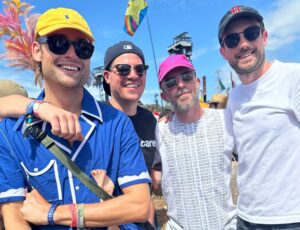 Jack Whitehall Instagram - Had a glorious weekend at Glastonbury! Dried my eyes at The Streets, pushed some buttons with the Sugarbabes, felt like a woman during Shania Twain and then got over excited at Burna Boy and took my shirt off  and may have slipped a disk performing some kind of slut drop. We gave the weekend a real hawk tuah. Best festival on earth! @glastofest