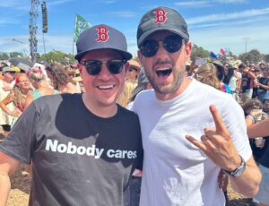 Jack Whitehall Instagram - Had a glorious weekend at Glastonbury! Dried my eyes at The Streets, pushed some buttons with the Sugarbabes, felt like a woman during Shania Twain and then got over excited at Burna Boy and took my shirt off  and may have slipped a disk performing some kind of slut drop. We gave the weekend a real hawk tuah. Best festival on earth! @glastofest
