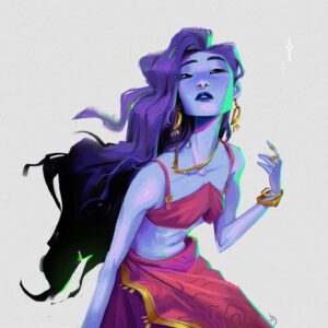 Jackie Droujko Instagram - I feel like this painting really clicked and my brain chemistry changed. I never painted/rendered a character like this that wasn’t from a study, and I really just went for it and am super proud for pushing myself. I think there’s a before this painting and an after this painting and I can’t wait to keep going in this direction with my art!