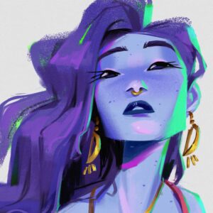 Jackie Droujko Instagram - I feel like this painting really clicked and my brain chemistry changed. I never painted/rendered a character like this that wasn’t from a study, and I really just went for it and am super proud for pushing myself. I think there’s a before this painting and an after this painting and I can’t wait to keep going in this direction with my art!