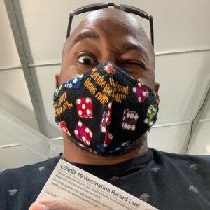 Jamar Shipman Instagram - Today I got my Covid vaccination! :) and I think this is the face I will make for now on.... maybe. #vaccinesafetyadvocate