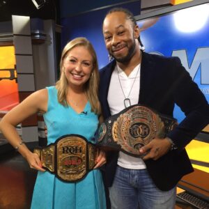 Jamar Shipman Instagram - Did the news today, and the beautiful weather girl Eileen Whelan tried to steal my belt!!! No good!! #noFilterNeeded #champProblems #badForcast!