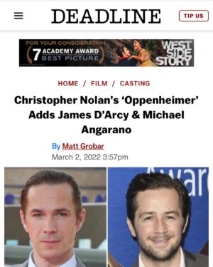 James D'Arcy Instagram - Repeat customer…
#christophernolan
