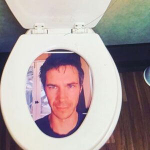 James D'Arcy Instagram - Thank you for the welcome @wellhayley !
You’re one hell of a gal, but I have to admit these dogs and I did find it a bit weird that you covered your trailer with all these pictures of me. 

I mean, IN THE LOO Hayley. That’s just wrong. 😂