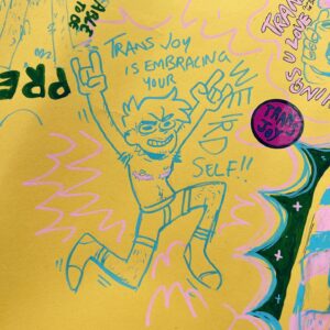 Jamie Hensley-Davies Instagram - Some of my trans joys I doodled at the @transaidcymru’s event :P

I had top surgery back in late Jan, and didn’t mention it cus I’ve just been taking things at my own pace and focusing on getting to experience life in a body that feels comfortable.
… but I will be talking about how it’s changed my life in my upcoming video :D

#transjoy