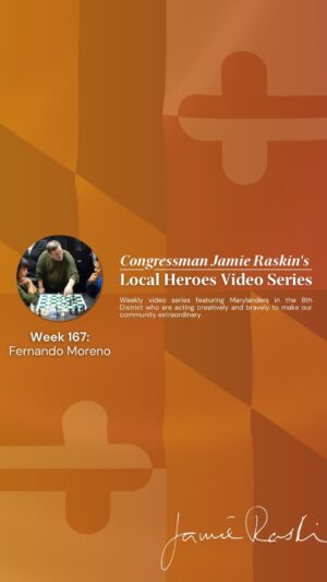 Jamie Raskin Instagram - Excited to feature Fernando Moreno as my #MD08 Local Hero! Fernando brings the magic of chess to young people throughout our @MCPS and our community, a time-proven gambit to promote social-emotional and cognitive development and long-term strategic thinking.