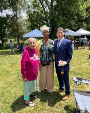 Jamie Raskin Instagram - Enjoyed a delightful Sunday morning visiting with lots of happy Marylanders and Sandy Spring Museum Executive Director Allison Weiss at their spectacular Strawberry Festival, complete with Sandy Spring strawberry shortcake!