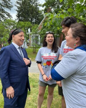 Jamie Raskin Instagram - Enjoyed a delightful Sunday morning visiting with lots of happy Marylanders and Sandy Spring Museum Executive Director Allison Weiss at their spectacular Strawberry Festival, complete with Sandy Spring strawberry shortcake!