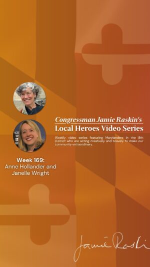 Jamie Raskin Instagram - Together with the whole Quiet Skies Coalition, Anne Hollander & Janelle Wright work to mitigate aircraft noise pollution harming neighborhood peace under flights out of Reagan National. These #MD08 Local Heroes work hard for our mental and physical health.