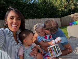Janette Manrara Instagram - Had the cutest play date yesterday w/ a long time friend of mine you may recognise 🥰

(Lyra’s personalised romper: @boutiquebonitaglobal)