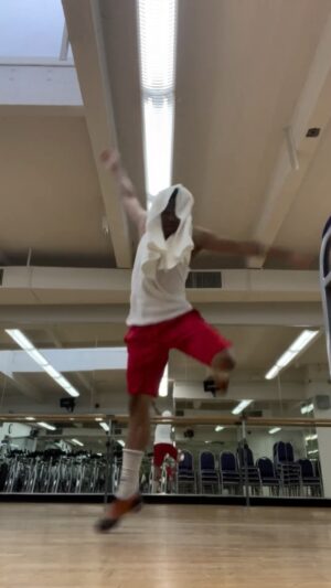 Jared Grimes Instagram - Levitate.
I’ve accomplished nothing unless I’ve conquered balance. 
R L R L R L ☝🏾
#tapdance #footwork #taptuesdays #striveforgreatness