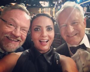 Jared Harris Instagram - Two years ago tonight, the great Stellan Skårsgard won his Golden Globe for Chernobyl. He is a wonderful actor & marvellous man, and I am forever grateful to have basked in his glow. Happy anniversary, Jedi Master. 

Pic by my dear @allegrariggio 😎

#TeamHarris
#Chernobyl
#ChernobylHBO
#Memories
#Bromance
#GoldenGlobes