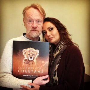 Jared Harris Instagram - In October, 2014, we were in South Africa, and I arranged an overnight stay at a Cheetah rescue called @inverdoorn. My wife loves animals, especially cats, and doubly the big cats. We met “Velvet,” a noble, remarkable, graceful cheetah. We felt so special to be in the presence of such a fantastic being, and terribly saddened to learn of how cheetah populations were dwindling. Flash forward to 2020, and by last estimate there are less than 7100 cheetahs left in the wild.

Each year we lend our voices to the @RememberingWildlife series, who produce a book annually to create awareness about the plight of animals facing extinction. This year, that light shines on the majestic cheetah. 

If you would like to join us in helping, please consider ordering “Remembering Cheetahs” today. 100% of all profits go directly to protecting these big cats. This is the link, and we shall list it, as well, in our bios.

#RememberingWildlifeDay
#RememberingCheetahs
#TeamHarris ❤️