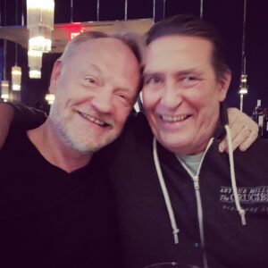Jared Harris Instagram - Fans of #TheTerror: CAPTION THIS!

#Belfast is a poetic and dreamy film illustrating a loving family trapped in an impossible situation, experienced through the eyes of a child.

Starring @caitrionabalfe, @jamiedornan, Ciarán Hinds, Judi Dench, directed by Kenneth Branagh, and introducing Jude Hill as “Buddy.”

We are so grateful to have been in the right place at the right time to watch a screening of this beautiful film at the MoMa, and have blessed, quality time with Ciarán, who is a dear, dear man.

Picture, as always, by my dear @allegrariggio 🥰

@belfastmovie 
#CiaránHinds
#TheTerror
#TeamHarris
#Belfast
#SupportTheArts
#SupportYourScene