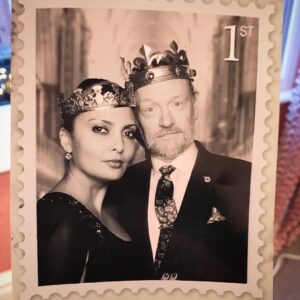 Jared Harris Instagram - Five years since the premiere of @thecrownnetflix, but it feels as though 500 years have gone. This “stamp”  was created at the premiere after party, hosted my @netflixuk/@netflix at @rosewoodlondon. I remember @allegrariggio being asked to “start the dance floor,” which she happily did. 

#TheCrown
#Netflix
#KingGeorgeVI
#Memories
#TeamHarris