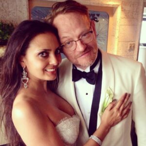 Jared Harris Instagram - Let us toast to my bride. My life. My lovely wife. You are my favourite person in the whole, wide world, @allegrariggio, & I love you with all of my heart. Xxox #TeamHarris #Harrisversary