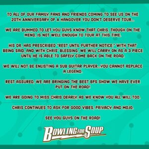 Jaret Reddick Instagram - We love you all. #bowlingforsoup