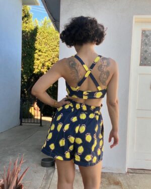 Jasika Nicole Instagram - Summer is for coordinating sets! I’ve had vintage repro simplicity 1426 in my stash for a long time and *finally* got inspired to make  it. The top has lots of cute views and I could have made any of them work with these #gojishorts by @deer_and_doe_patterns , a very cute pattern I’ve made once before, but this combo is 🤌🏽. Goji has an elastic waist, lots of ease and it looks like a skirt at first glance (altho the pattern comes with a skirt version as well). I think these would be cute lengthened to pants, too- maybe I’ll try that one day. Fabric is a nice cotton I got at the last LA fabric swap and the shoes are by @melissashoes_id which are the perfect color for 50% of my wardrobe (curated color palette is really shining brightly for me lately) and are surprisingly light weight and got me through an entire week of vaycay in NYC with no real blisters (I preemptively bandaged up the pinky toes to be safe which was a good call). This was the only clothing I made expressly for my NYC trip and though it hung out on my friend’s couch for most of the day while we ate olives and bacon, a random lady on Bedford yelled out “You look ADORABLE!” on my way there and I honestly couldn’t ask for more than that cause let me tell you what Brooklynites are NOT trying to do- give you compliments just for the hell of it. Thank you, random lady, thank you to all my NYC friends who hung out with me and showed me so much big love (except for my one friend who stood me up, you know who you are lol) and thank you NY for continuing to be my very favorite city on the planet, garbage smells and all🙏🏽