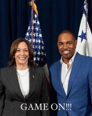 Jason George Instagram - They ain’t ready!!

But she is!

Prosecutor vs Convicted Felon

80yr old White Man v Young WOC

#womanofcolor if you don’t know

#ifyoudontknownowyouknow 

#gameon 

#black #indian #woman 
#vicepresident #president