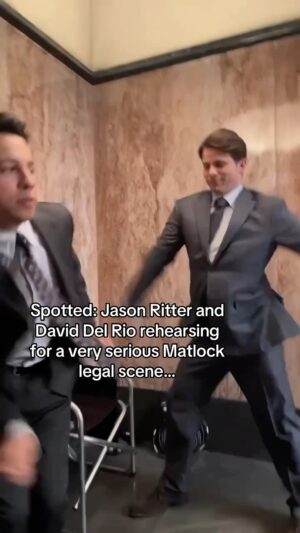 Jason Ritter Instagram - Kathy Bates wants to know: Who did it best? 👀 

#Matlock #KathyBates #TV #Dancing #BehindTheScenes #DavidDelRio #JasonRitter