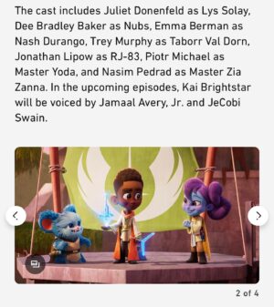 JeCobi Swain Instagram - Happy MLK JR week!
I’m excited to announce that I’m joining the Star Wars galaxy! I’m voicing Kai Brightstar (alongside @jamaal_averyjr ) in the upcoming episodes of Star Wars: Young Jedi Adventures, out February 14! I’m a Star Wars fan and excited to be apart of the Galaxy again! 
🌌 
Thank you to everyone who helped in this project and is apart of #YoungJediAdventures #starwars #disneyjunior 
@Disney  @StarWars @DisneyJunior