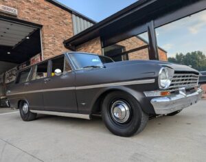 Jeff Bonnett Instagram - "JACKPOT" is currently sitting at @church_boys_racing with a lopey small-block, @stainless_works exhaust, and a 9" differential. She's clean but we already have a Nova wagon we're working on at home. We're feeling like this one should go to a good home. Stand by, Saturday we'll figure out if she's for sale or if we decide to give her away 🎉🦅