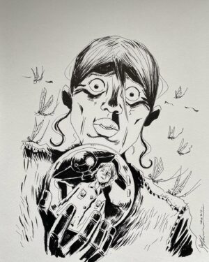 Jeff Lemire Instagram - Swipe to see the creation of a FISHFLIES cover. From initial sketch to final painted image.