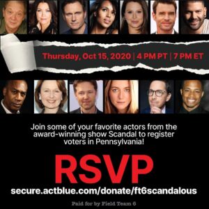 Jeff Perry Instagram - It’s going down TOMORROW! A #scandal reunion voting edition!!👏🎊🗳 #scandalfam #vote #votingplan #octobervoter #voterizer @actblueorg ⬇️ Make sure to RSVP: https://secure.actblue.com/donate/ft6scandalous