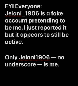 Jelani Cobb Instagram - Being impersonated by someone who probably don’t even know what the numbers are for.