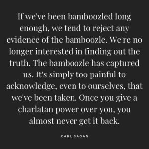 Jen Gunter Instagram - A couple of related thoughts.

The first, from the incredible insightful Carl Sagan. I used this quote at the end of my talk at the @festivalofdangerousideas

It think of this a lot when people attack me or get mad when I focus on evidence and the scientific method. Sunk cost fallacy is so human. 

The second is a very insightful comment from @hankgreen about vibes over facts. 
It seems to me that in women’s health there is a lot of this. 

 I’m sure there is an essay in there somewhere…