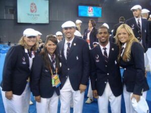 Jennie Finch Instagram - One @olympics Opening Ceremony Pic I found! In 2004, we watched from the training room in Greece. 2008, we got to attend Opening. We ended up being @kobebryant body guards. He was the one universal word/name of the Olympics. Such great memories & the greatest honor as an athlete to represent our great country- Go USA! 🇺🇸. 

#Olympics #openingceremony #TeamUSA #Paris #Olympians
