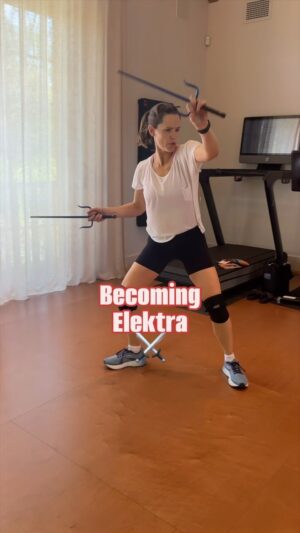 Jennifer Garner Instagram - I remember the moment @slevydirect and @vancityreynolds had the idea for Elektra Natchios to show up in @deadpoolmovie 3— we were on the set of The Adam Project and they gave each other this look they have that can communicate an idea, 20 pages of dialogue, nuclear codes— there is a crazy artistic kismet between those two.

Other than trying to convince my kids’ preschool buddies that I was secretly a ninja, I hadn’t picked up Elektra’s sais since 2004; I was fit, but not @marvel fit. 🥷🏻👵🏼

As this impossible dream became reality, my bestie and OG stunt double @shaunaduggins and I amped up our training, led by @bethjnicely at @thelimitfit: 1x/day, plus whatever homework she assigned for a second workout. Boxing 3x/ week with @flvcothefuture from @matchroomxchurchillgym. And lots and lots of @onepeloton’s @becsgentry. 💃🏻🏋🏻‍♀️🥊🏃🏻‍♀️🏊🏻‍♀️ We had #SuperHeroSummer over here, twirling sais in the backyard and laughing at our sore old bodies. 

I didn’t know that Elektra and I needed an ending, but Shawn and Ryan did. They are gifted in many ways, but seeing and elevating people around them is at the top of the list. Shauna and I were in heaven on set with them, with my old pal @thehughjackman, @dafnekeen, @channingtatum, @realwesleysnipes. Shooting the fight was so fun, being there all together—truly like a dream. I’m proud of my friends and grateful to be up there with them. Thank you doesn’t cut it, guys, but it’s a good placeholder until I figure out what does. ⚔️♥️