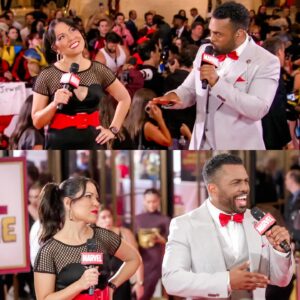 Jenny Lorenzo Instagram - Y’all, I am still on cloud 9 after hosting the @marvelstudios DEADPOOL & WOLVERINE premiere in New York City alongside @jamesarthurm and @langstonbelton who helped me feel right at home. 

The cast and crew of this film are so wonderful, charming and down to earth. A lot of love and care went into the making of this film and you can tell. ❤️💛

I told my imposter syndrome to stfu because I’ve certainly come a long way since being Kevin Feige’s assistant on Iron Man 3 to interviewing him on the red carpet 10 years later. 🥹 

LET’S F🤬ING GOOOO!

Dress from @sugarstitchclothing