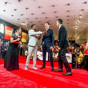 Jenny Lorenzo Instagram - Y’all, I am still on cloud 9 after hosting the @marvelstudios DEADPOOL & WOLVERINE premiere in New York City alongside @jamesarthurm and @langstonbelton who helped me feel right at home. 

The cast and crew of this film are so wonderful, charming and down to earth. A lot of love and care went into the making of this film and you can tell. ❤️💛

I told my imposter syndrome to stfu because I’ve certainly come a long way since being Kevin Feige’s assistant on Iron Man 3 to interviewing him on the red carpet 10 years later. 🥹 

LET’S F🤬ING GOOOO!

Dress from @sugarstitchclothing