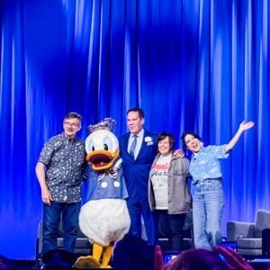 Jenny Lorenzo Instagram - I am deeply grateful to @disneystudios for keeping me in their family all these years. Sharing the stage with such legendary Disney icons will always be one of my most cherished memories. ⚓️🛟
#DonaldDuck #D23