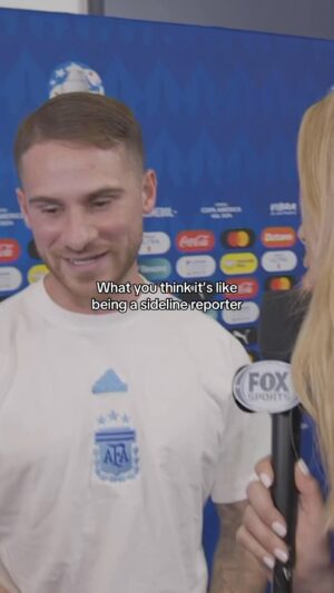 Jenny Taft Instagram - I have one more shot at Messi stopping on Sunday! 🤣

Thank you @alemacallister for chatting (even though hesitant to do the interview in English!) Appreciate it so much! @afaseleccion 

See you Sunday at the Copa America Final on FOX! Colombia 🇨🇴 vs Argentina 🇦🇷 who ya got?!