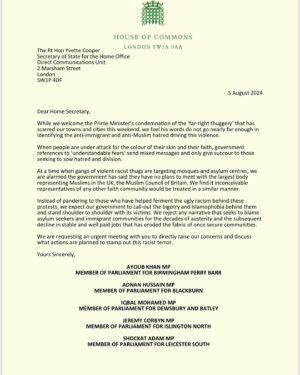 Jeremy Corbyn Instagram - Independent MPs are showing true leadership by demanding the Labour Government call out this racist violence for what it is: rampant Islamophobia and anti-migrant hatred.