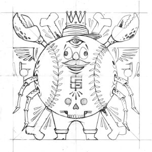 Jeremy Fish Instagram - I drew this on Tuesday 6/11/24 during the 7th game of my Artist In Residence project with the @sfgiants in the Cloud Club section of @oraclepark. The Giants lost.

SF Giants Residency Drawing 7
"The Craziest Crab"
11" x 11" / ink on paper

*This drawing is a tribute to The Crazy Crab, one of my favorite moments in Giants history. Watch the short documentary "The Anti Mascot" by Colin Hanks if you are not familiar. The third image is my version of what the Crazy Crab looks like today. I really hope the Giants make my modern day Crazy Crab into a real mascot costume, and let me wear it to a few games every season. PLEASE let them know in the comments if you like that idea?

Tuesday June 11th San Francisco Giants vs. Houston Astros. Ronel Blanco had eight strikeouts in six innings, Mauricio Dubon scored twice and the Astros beat the Giants 3-1

New tees and hoodies available now @sfgdugoutstore

New video by the homie:
🎥 @jeremymcnamara_
