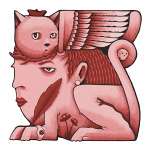 Jeremy Fish Instagram - I made this pair of cut out wood paintings recently for the upcoming San Francisco Art Fair with the homies @harmanprojects 

Which painting do you like best?

1)"The Lovely Little Lions"
Acrylic on hand cut wood
26" x 26"
2024

2)"The Lingering Loves Lost"
Acrylic on hand cut wood
26" x 26"
2024
